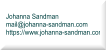 Johanna Sandman mail@johanna-sandman.com https://www.johanna-sandman.com